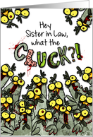 Sister in Law - What the Cluck?! - Zombie Easter Chickens card