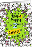 Hoppy Easter Birthday Bunnies - 2 years old card