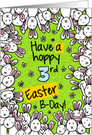 Hoppy Easter Birthday Bunnies - 3 years old card