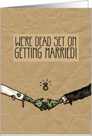 Zombie themed Engagement Announcement card