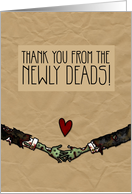 Gay Zombie themed Wedding Gift Thank You card