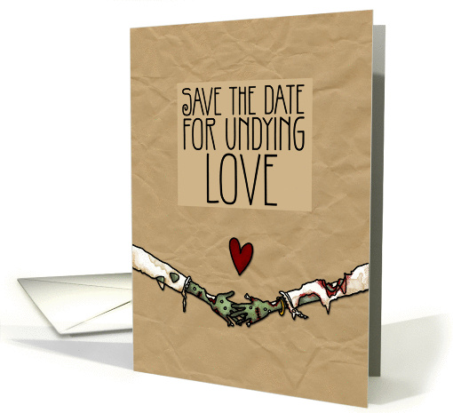 Lesbian Zombie themed Wedding Save the Date card (1062133)