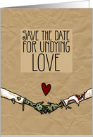 Lesbian Zombie themed Wedding Save the Date card