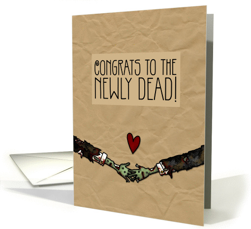 Gay Zombie themed Wedding Congratulations card (1062149)