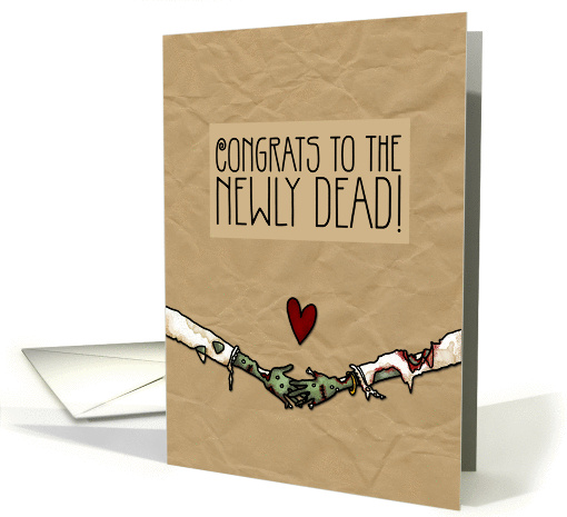 Lesbian Zombie themed Wedding Congratulations card (1062153)