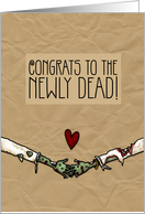 Lesbian Zombie themed Wedding Congratulations card