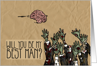 Zombie themed Best Man Invitation card