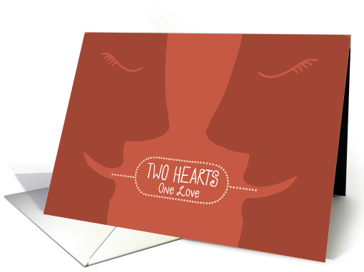 Wife and Wife Silhouette - Lesbian Wedding Congratulations card