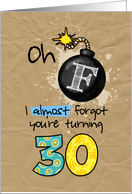 F-bomb birthday - 30 years old card