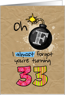 F-bomb birthday - 33 years old card