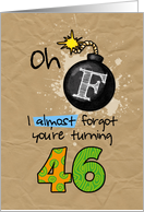 F-bomb birthday - 46 years old card