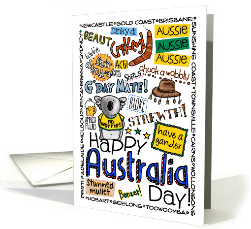 Happy Australia Day - wordcloud card (1109732)