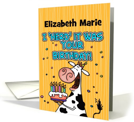 BD Cow birthday - customize for any name card (1110684)