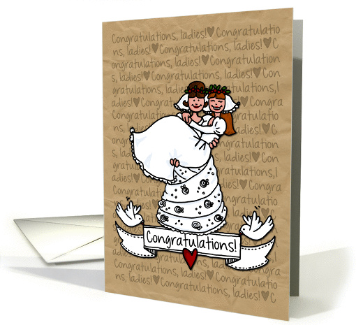 Congratulations - Lesbian Wedding Couple card (1120452)