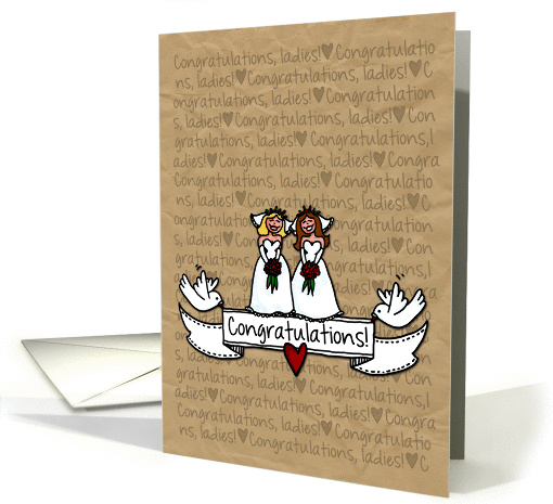 Congratulations - Lesbian Wedding Couple card (1120472)
