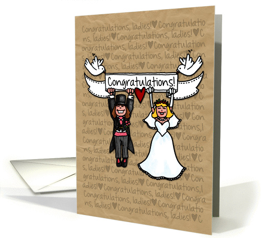 Congratulations - Lesbian Wedding Couple card (1120480)