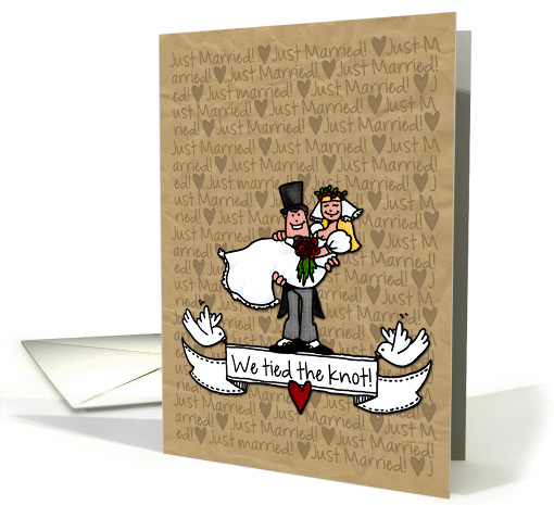 Wedding Announcement - Just Married we tied the knot! card (1125580)