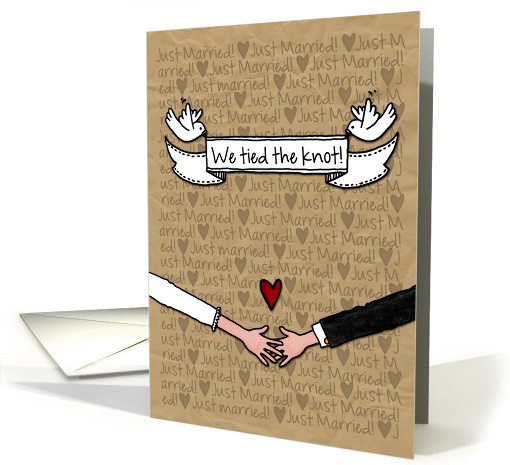Wedding Announcement - Just Married we tied the knot! card (1125592)