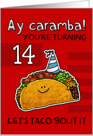 14 years old - Birthday Taco humor card