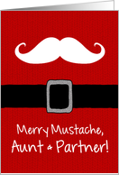 Merry Mustache - Aunt & Partner card