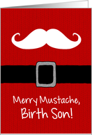 Merry Mustache - Birth Son card