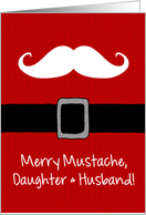 Merry Mustache - Daughter & Husband card