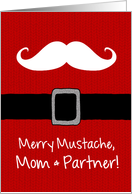 Merry Mustache - Mom & Partner card