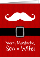 Merry Mustache - Son & Wife card