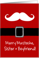 Merry Mustache - Sister & Boyfriend card