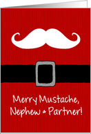Merry Mustache - Nephew & Partner card