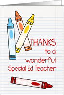 Thanks to a Wonderful Special Ed Teacher card