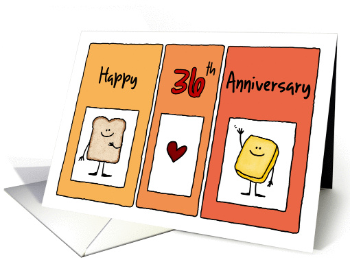 Happy 36th Anniversary - Butter Half card (1228732)