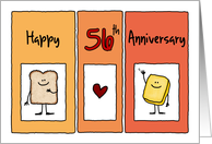 Happy 56th Anniversary - Butter Half card