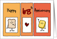 Happy 68th Anniversary - Butter Half card