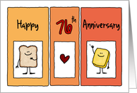 Happy 76th Anniversary - Butter Half card