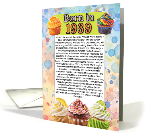 Born in 1939 What Happened in Your Birth Year card (125781)