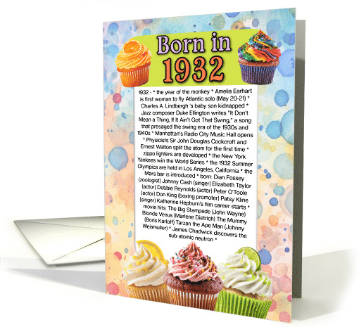 Born in 1932 What Happened in Your Birth Year card (126034)