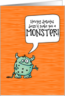 Diabetes Monster - Encouragement for Child with Diabetes card