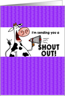 Shout Out Cow - Encouragement for Child with Diabetes card