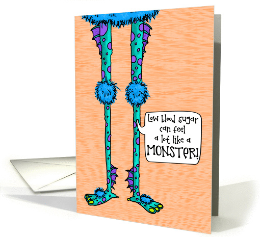 Low Blood Sugar Monster - Encouragement for Child with Diabetes card