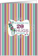 20 Hugs - Happy Birthday card