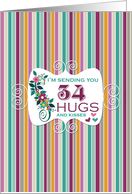 34 Hugs - Happy Birthday card