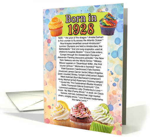 Born in 1928 What Happened in Your Birth Year card (128866)