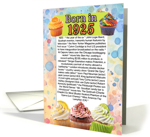 Born in 1925 What Happened in Your Birth Year card (128872)