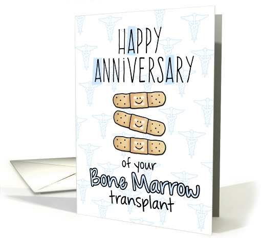 Cute Bandages - Happy Anniversary - Bone Marrow Transplant card