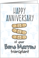 Cute Bandages - Happy Anniversary - Bone Marrow Transplant card