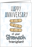 Cute Bandages - Happy Anniversary - Stomach Transplant card