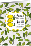 Citrus Self Down & Lemon Ask You a Question card