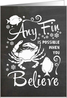 Any Fin Is Possible - Seafood Christmas card