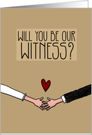 Holding Hands - Will You Be Our Witness Invitation card